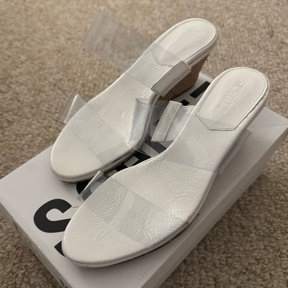 Schutz summer wedge heel transparent white 8 - Picture 1 of 5